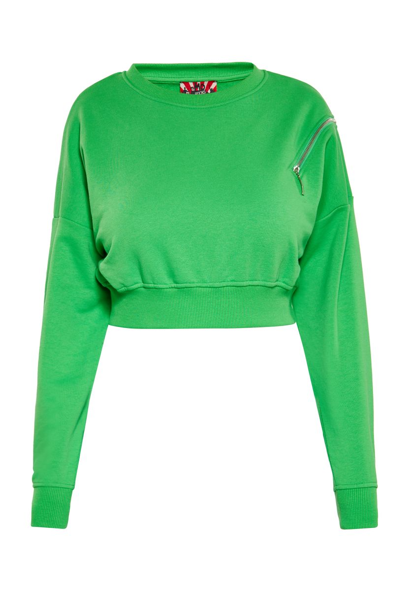 Kurzes Sweatshirt mit Rundhalsausschnitt