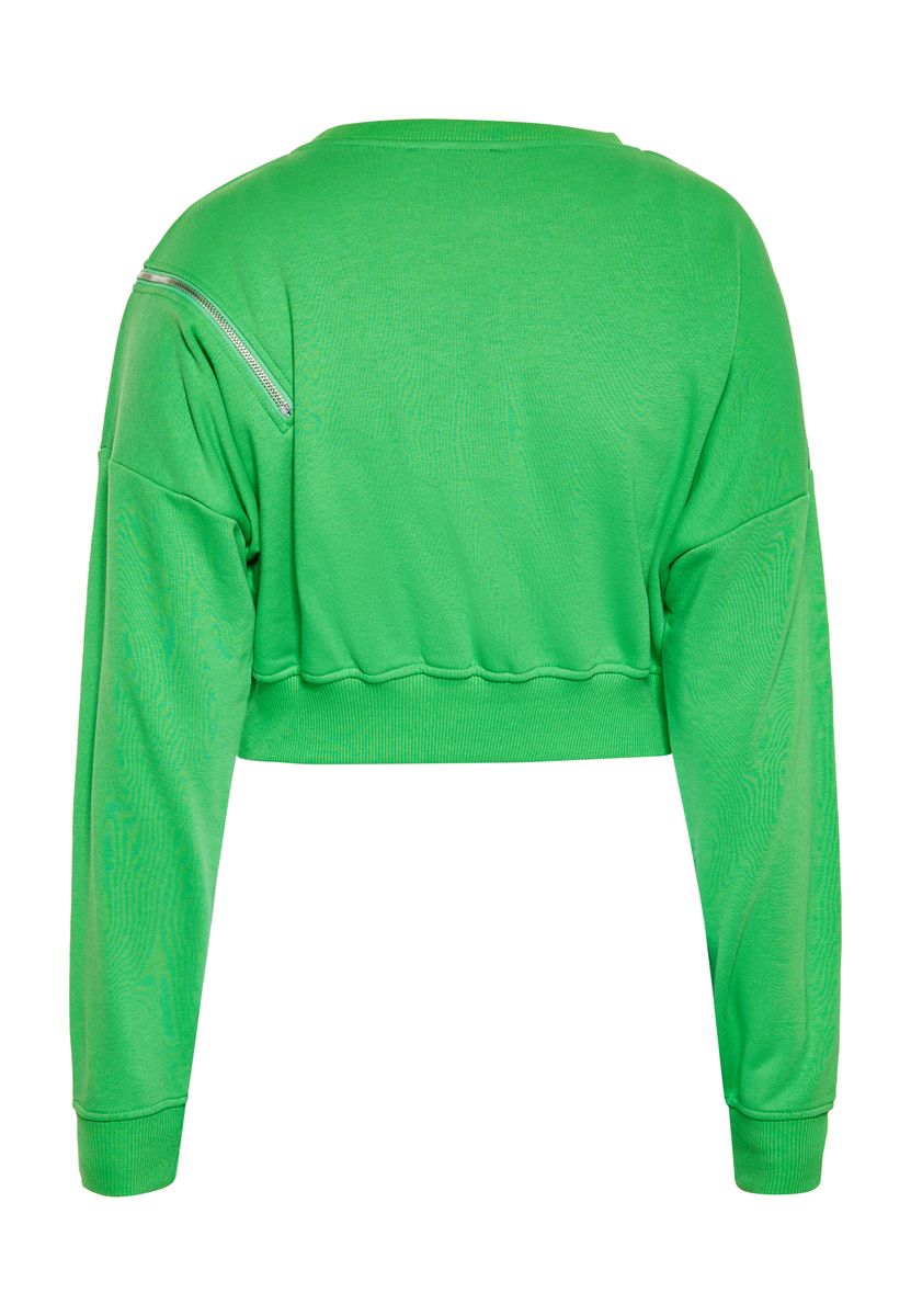 Kurzes Sweatshirt mit Rundhalsausschnitt