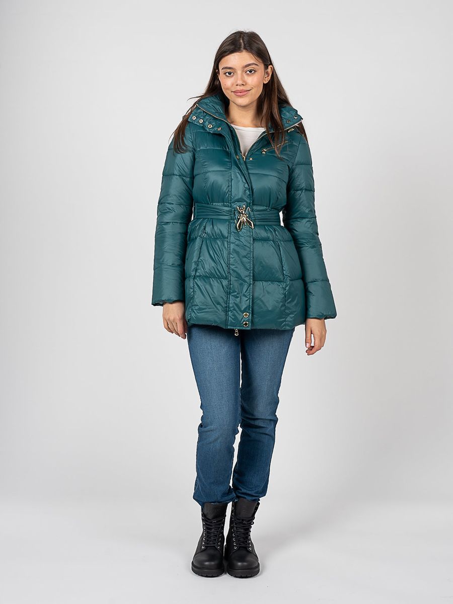 Gesteppte Daunenjacke mit Taillengürtel