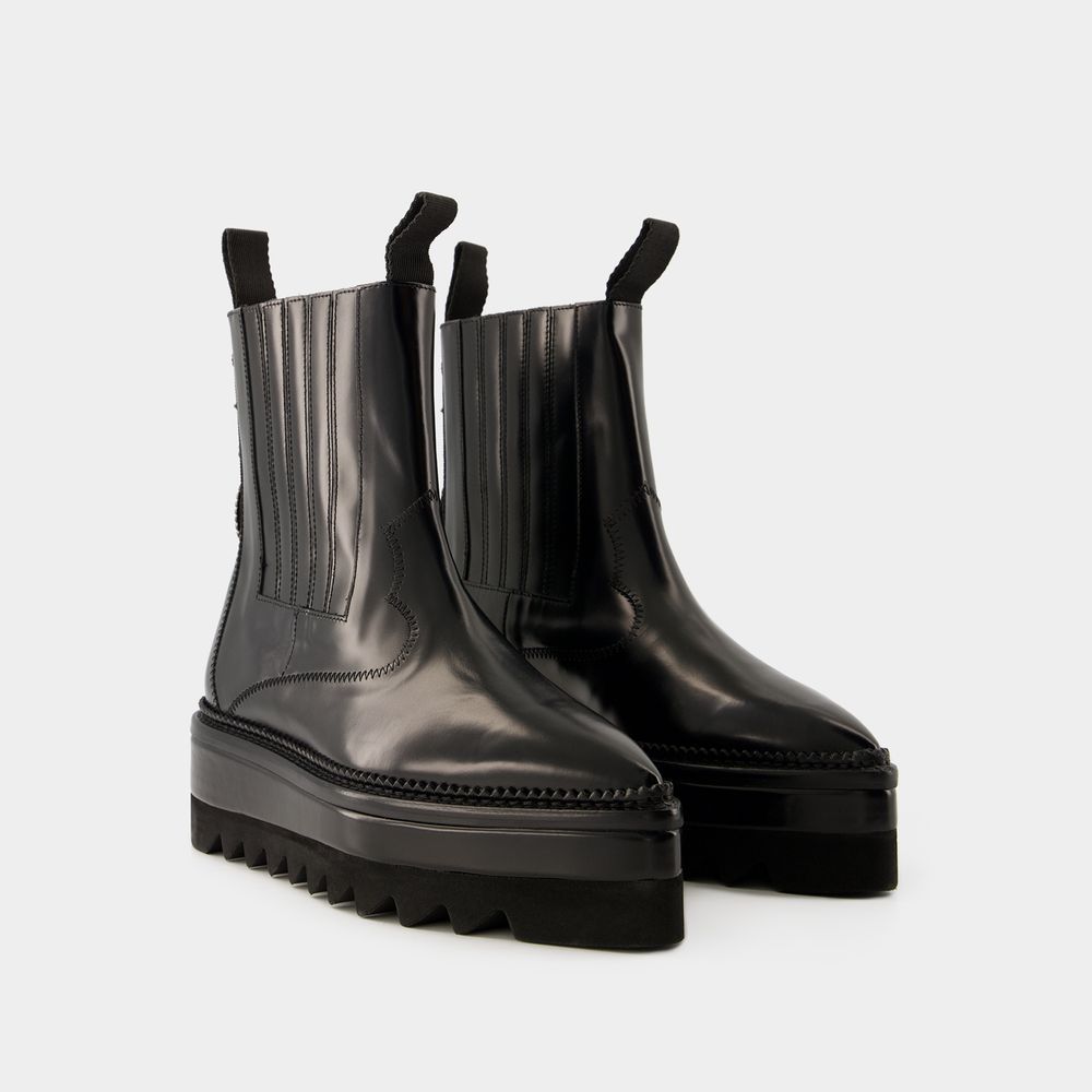 Chelsea-Boots mit Plateausohle und spitzer Kappe