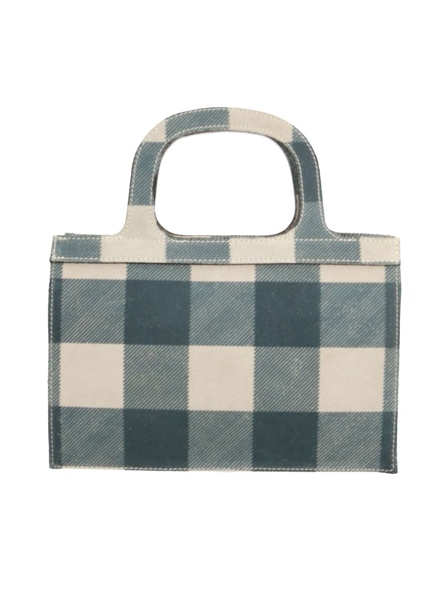Tote Bag aus Wildleder mit Karomuster