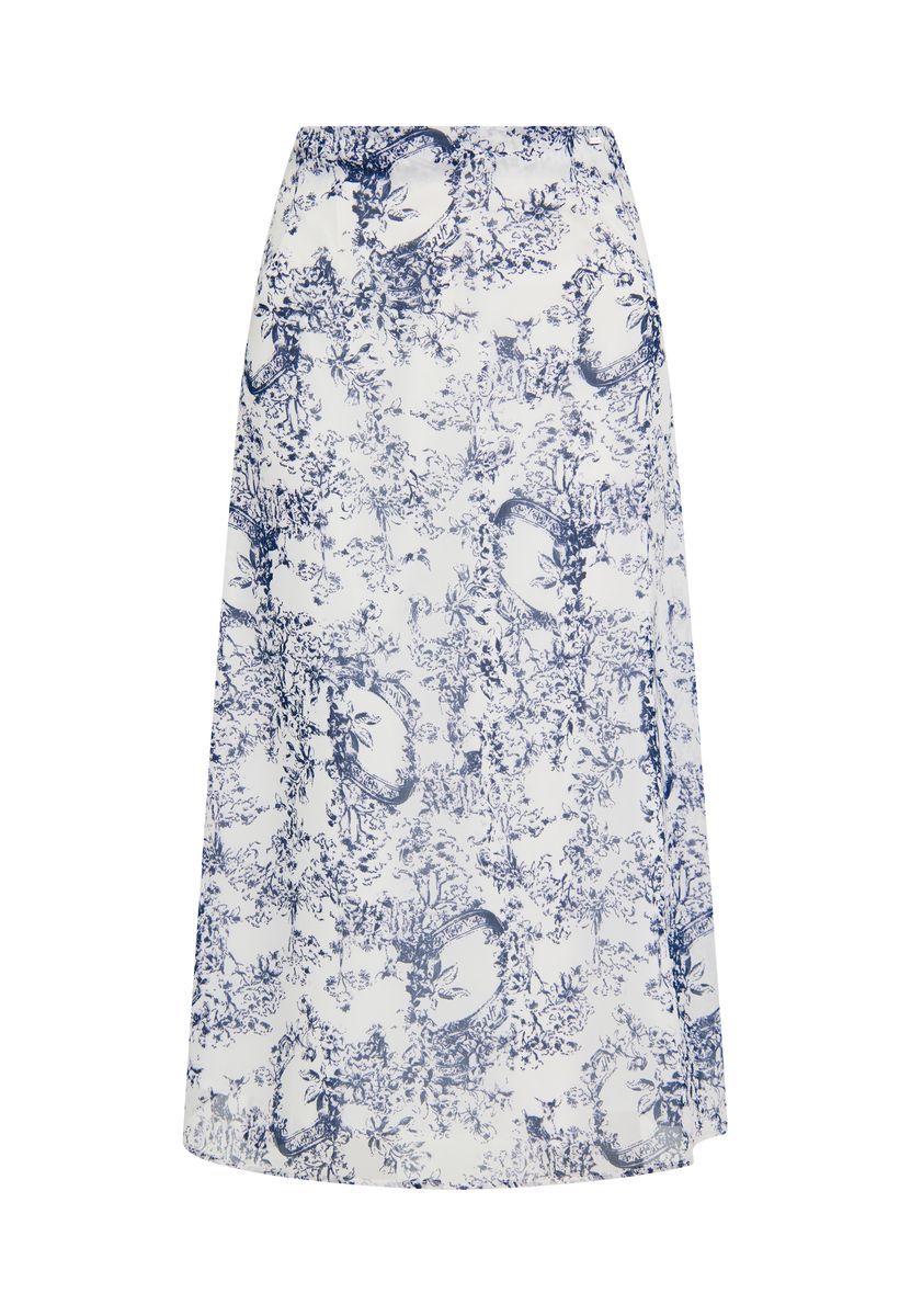 Midi-Rock mit Toile-de-Jouy-Print