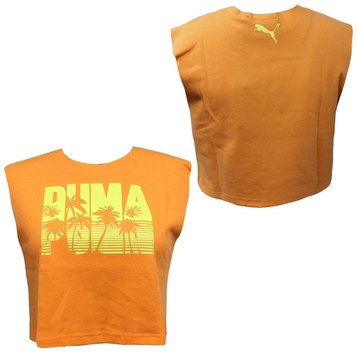 Ärmelloses Muskel-Shirt mit Palmen-Print