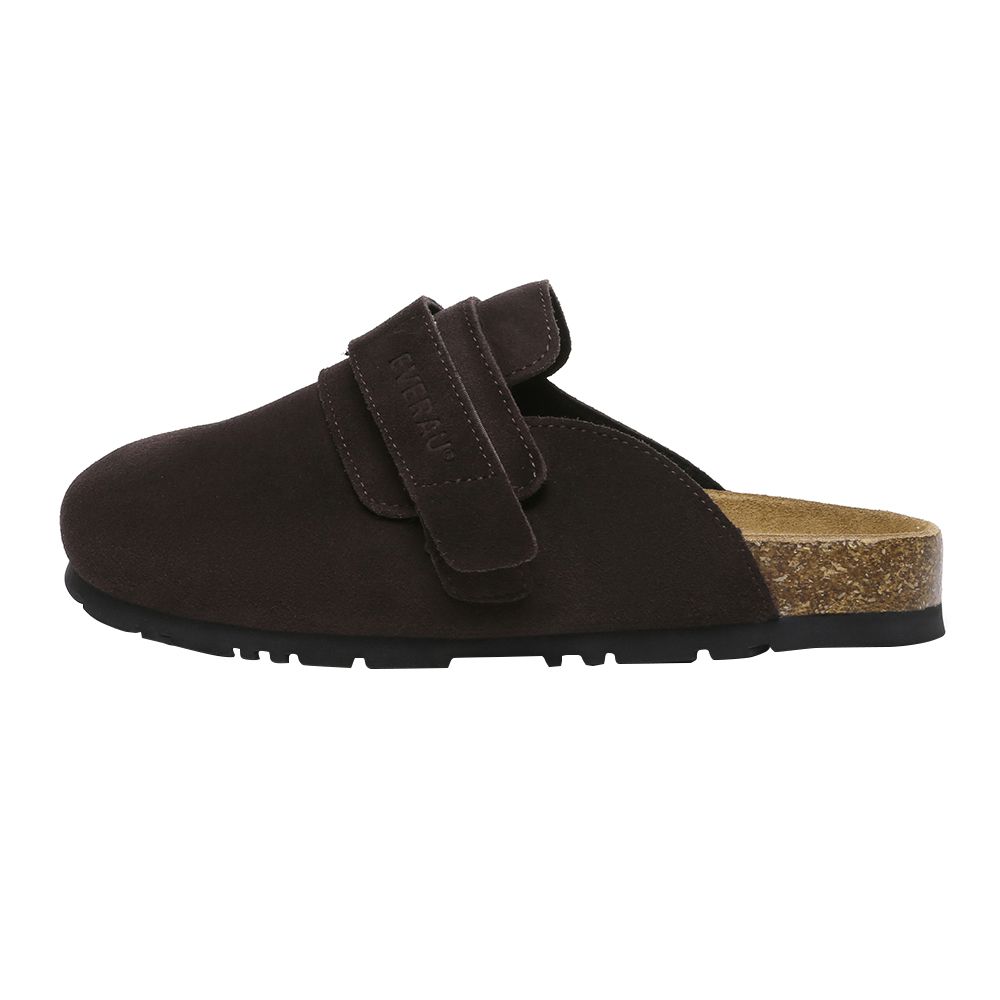 Minimalistische Wildleder-Mules mit Riemen