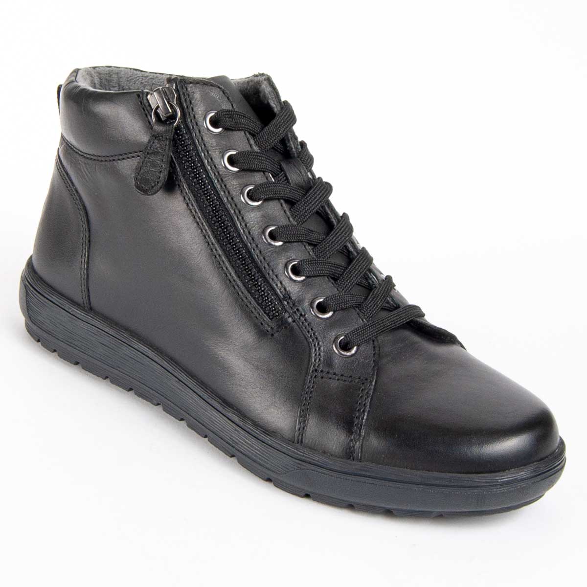 Schnürstiefeletten aus Leder