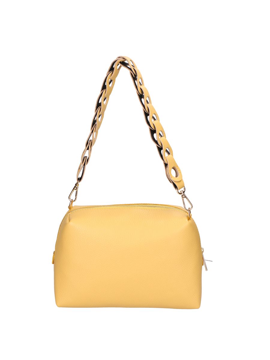 Leder-Schultertasche mit geflochtenem Griff
