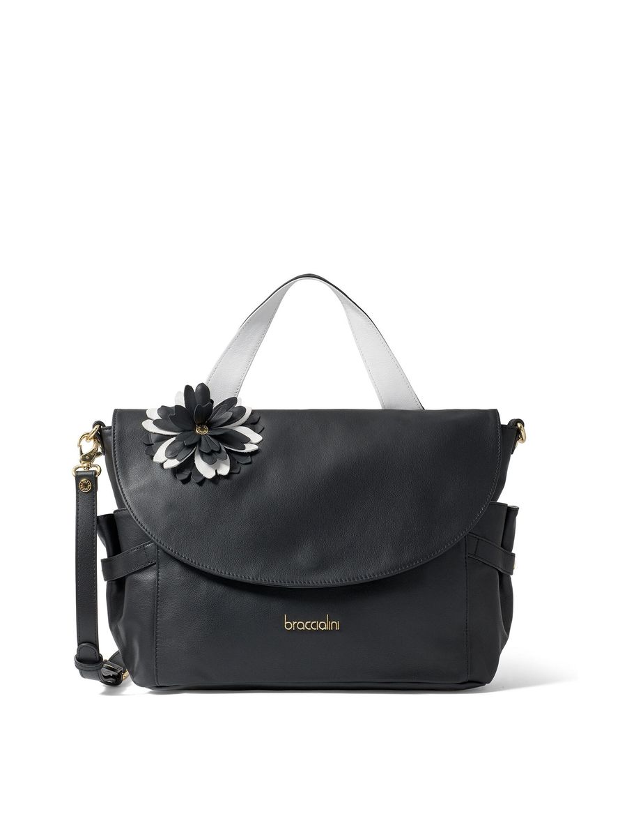 Elegante Handtasche mit Blumen-Detail