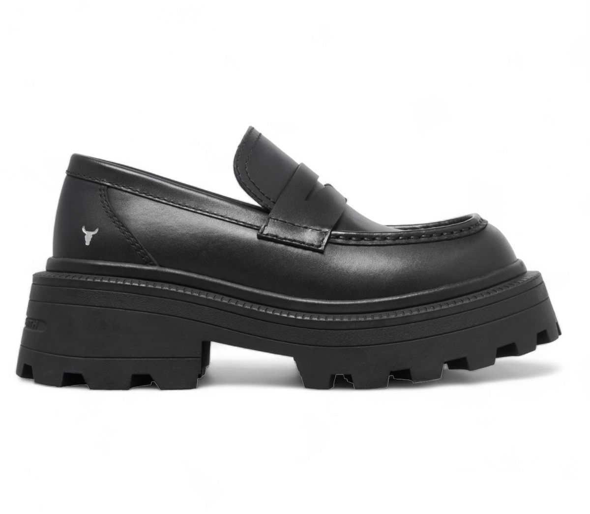 Klobige Plateau-Loafer aus Leder