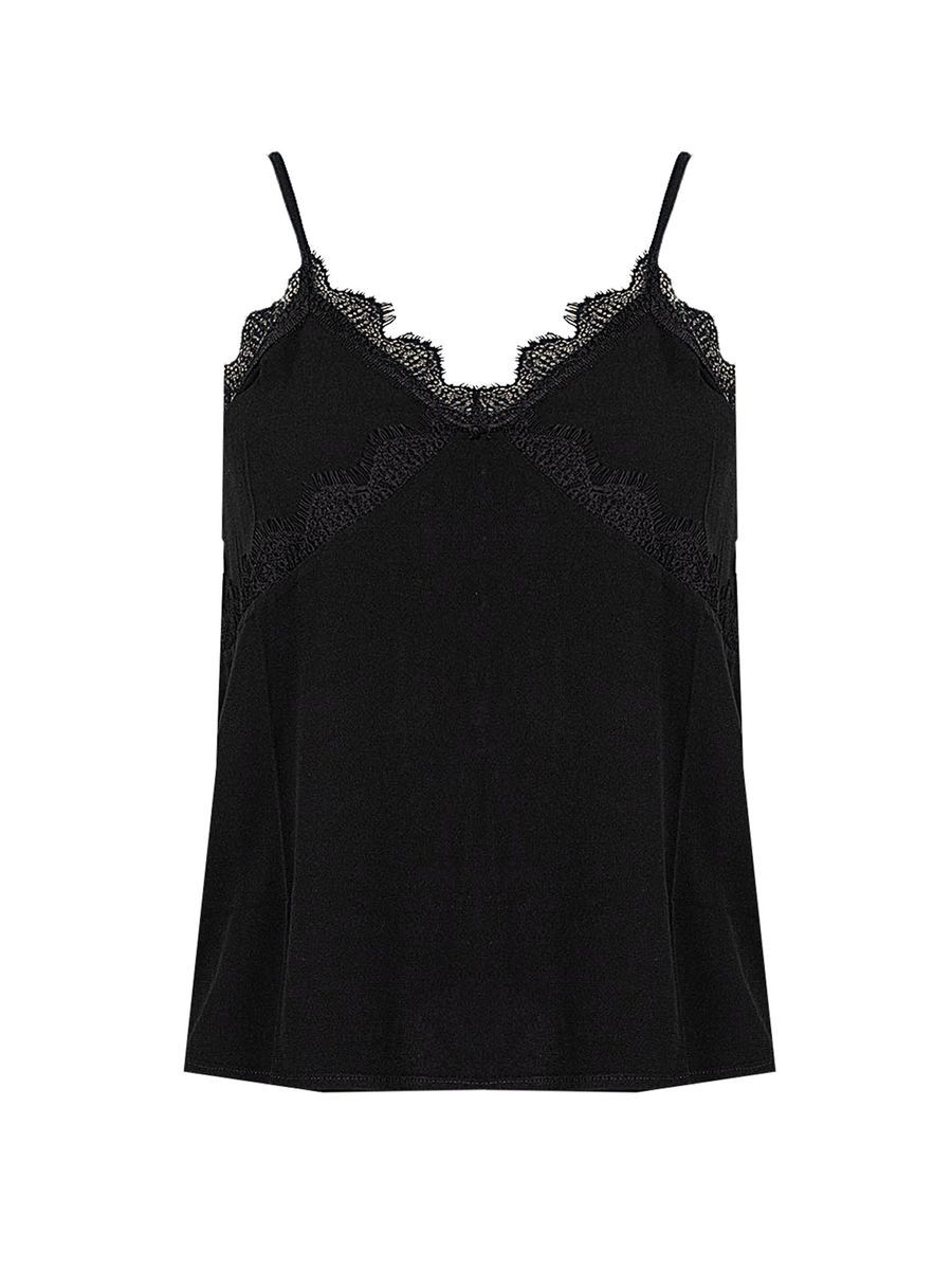 Camisole-Top mit Spitzenbesatz und V-Ausschnitt