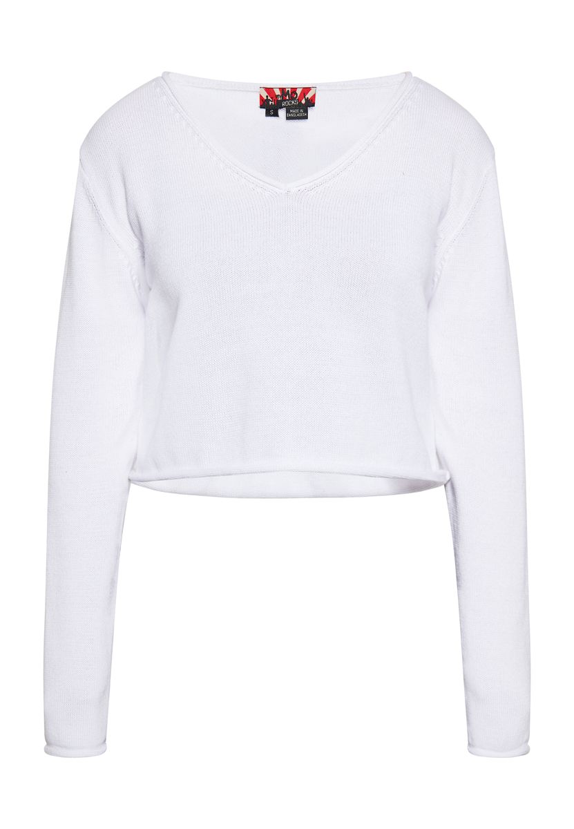 Filigraner Lochstrick-Pullover mit Pointelle-Muster