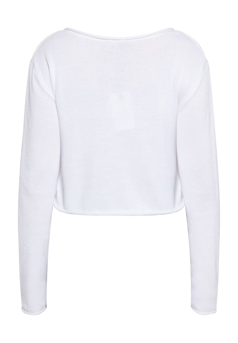 Filigraner Lochstrick-Pullover mit Pointelle-Muster