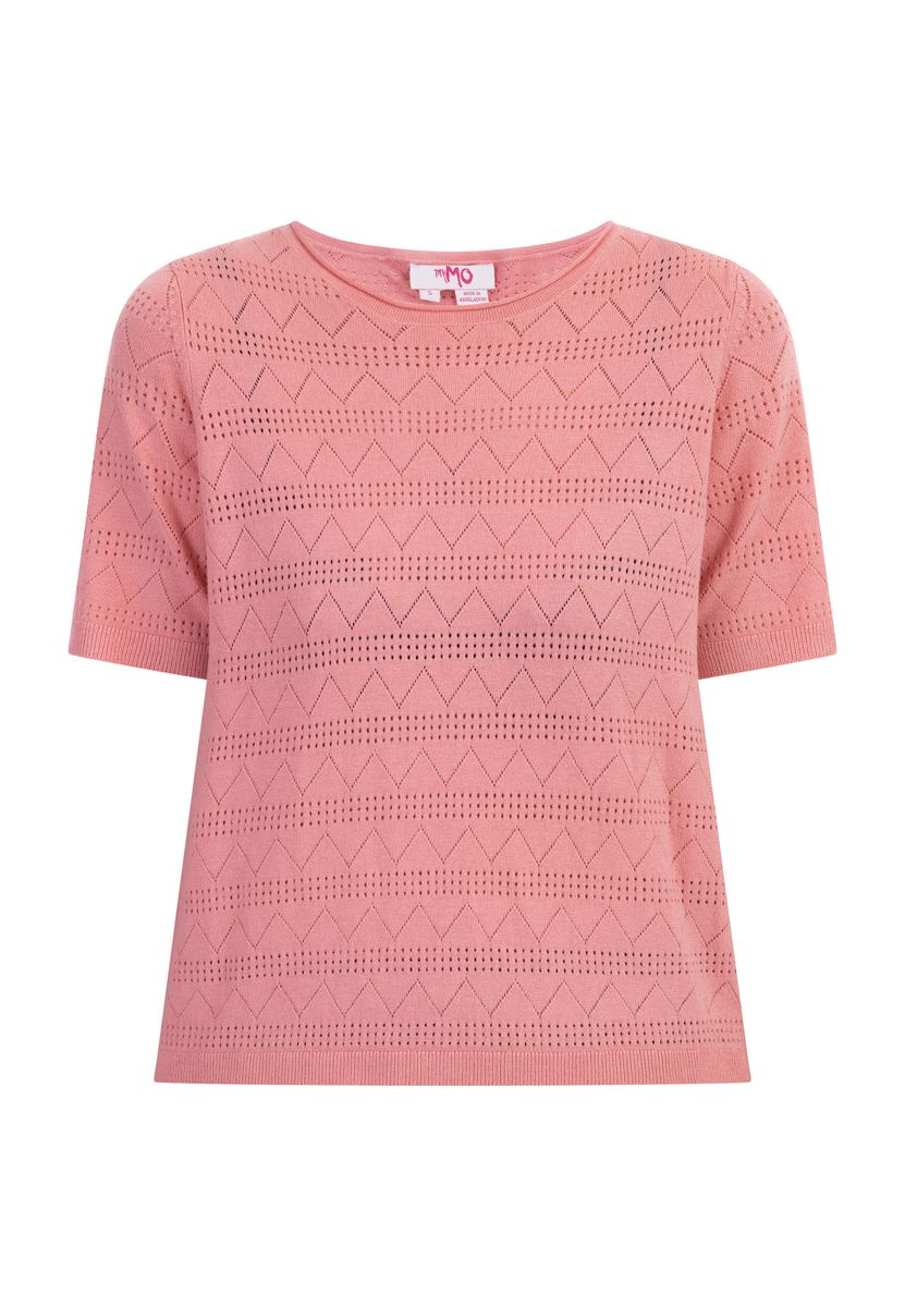 Lochmuster-Stricktop mit Zickzack