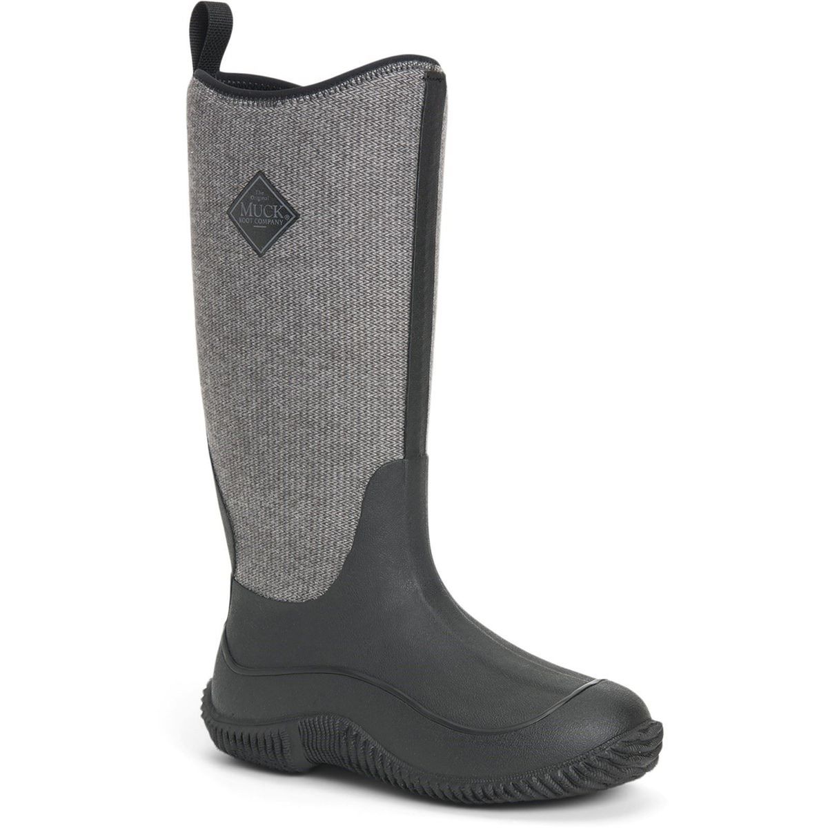 Hohe Outdoor-Stiefel mit Fischgrätmuster
