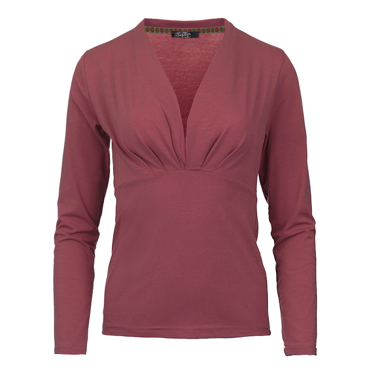 Langärmeliges Wickeloptik-Top aus Jersey