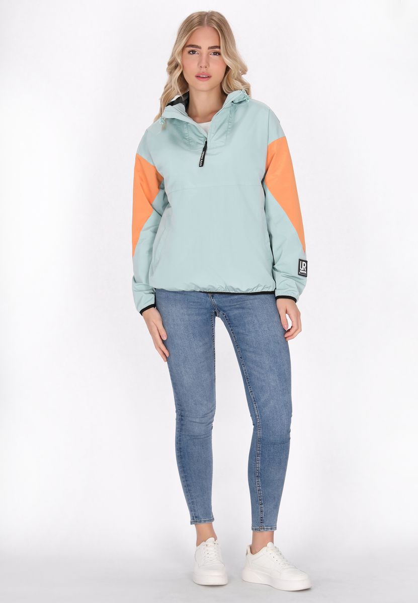 Pastellfarbener Colorblock Half-Zip Anorak