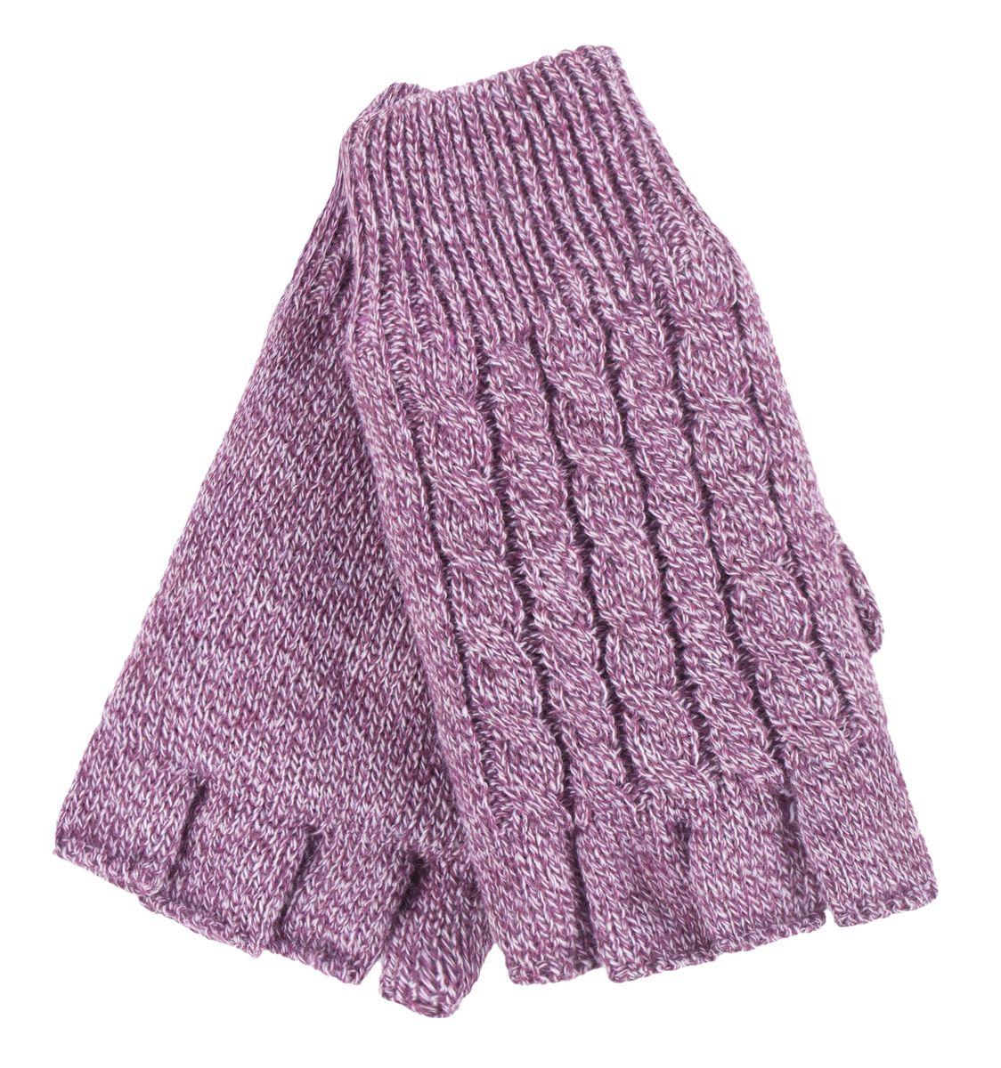 Fingerlose Thermo-Handschuhe mit Zopfmuster