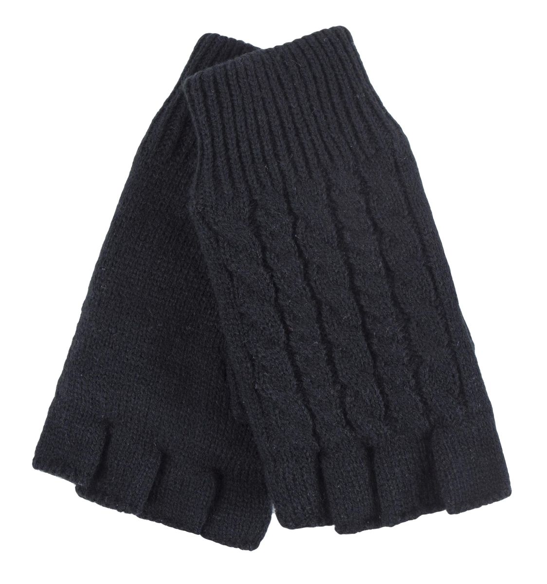 Fingerlose Thermo-Handschuhe mit Zopfmuster