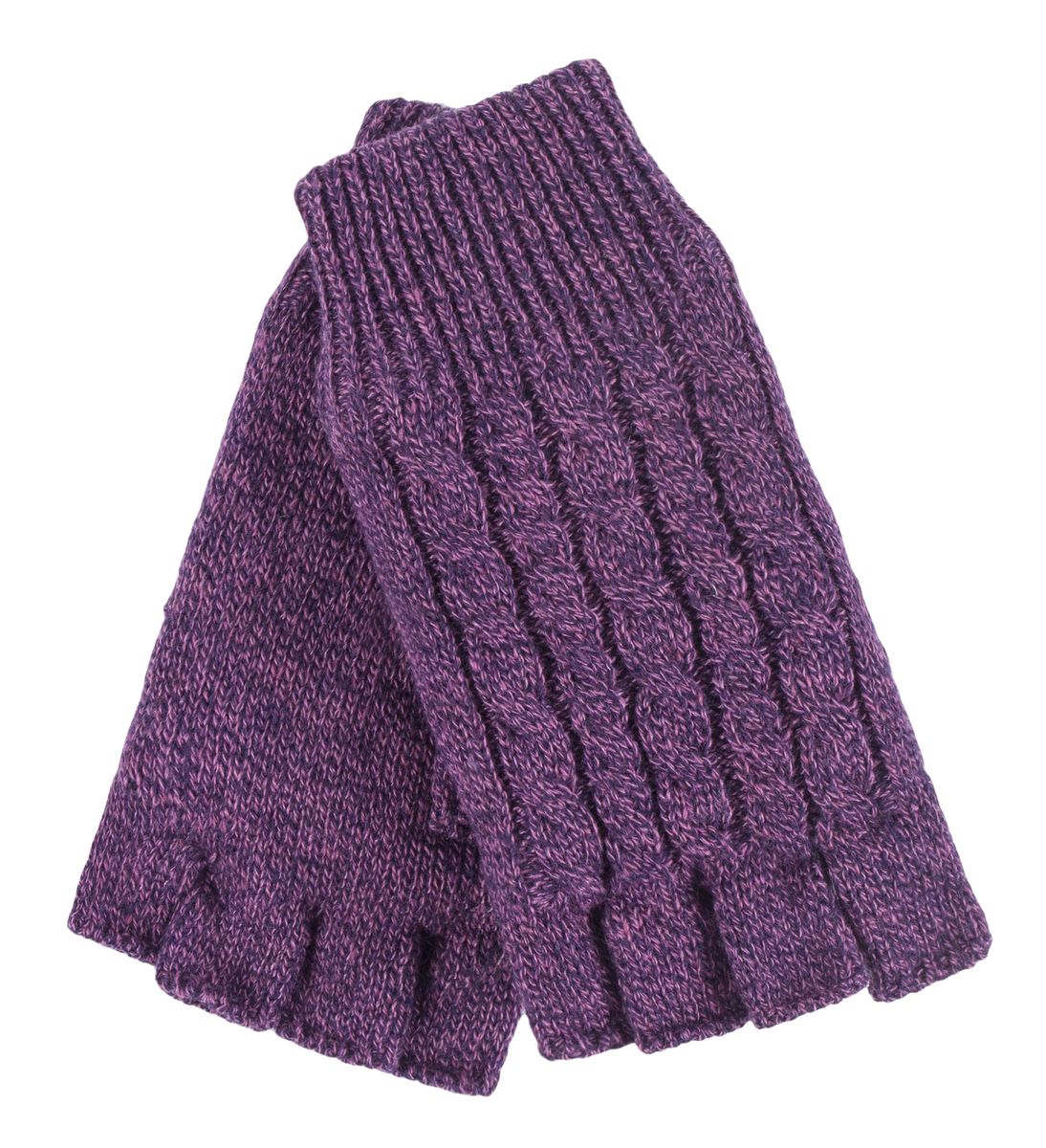 Fingerlose Thermo-Handschuhe mit Zopfmuster