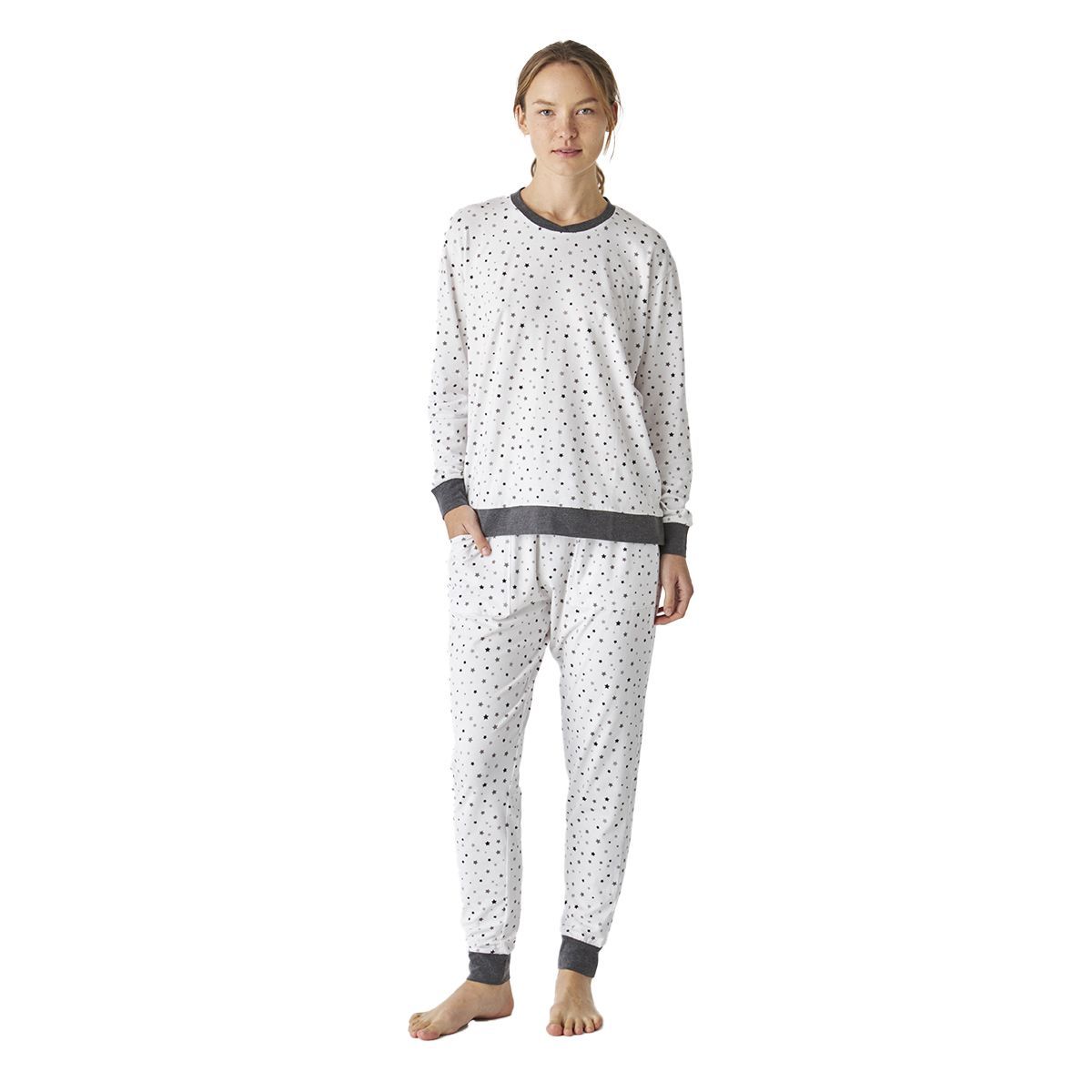 Baumwoll-Pyjama-Set mit Sternenmuster