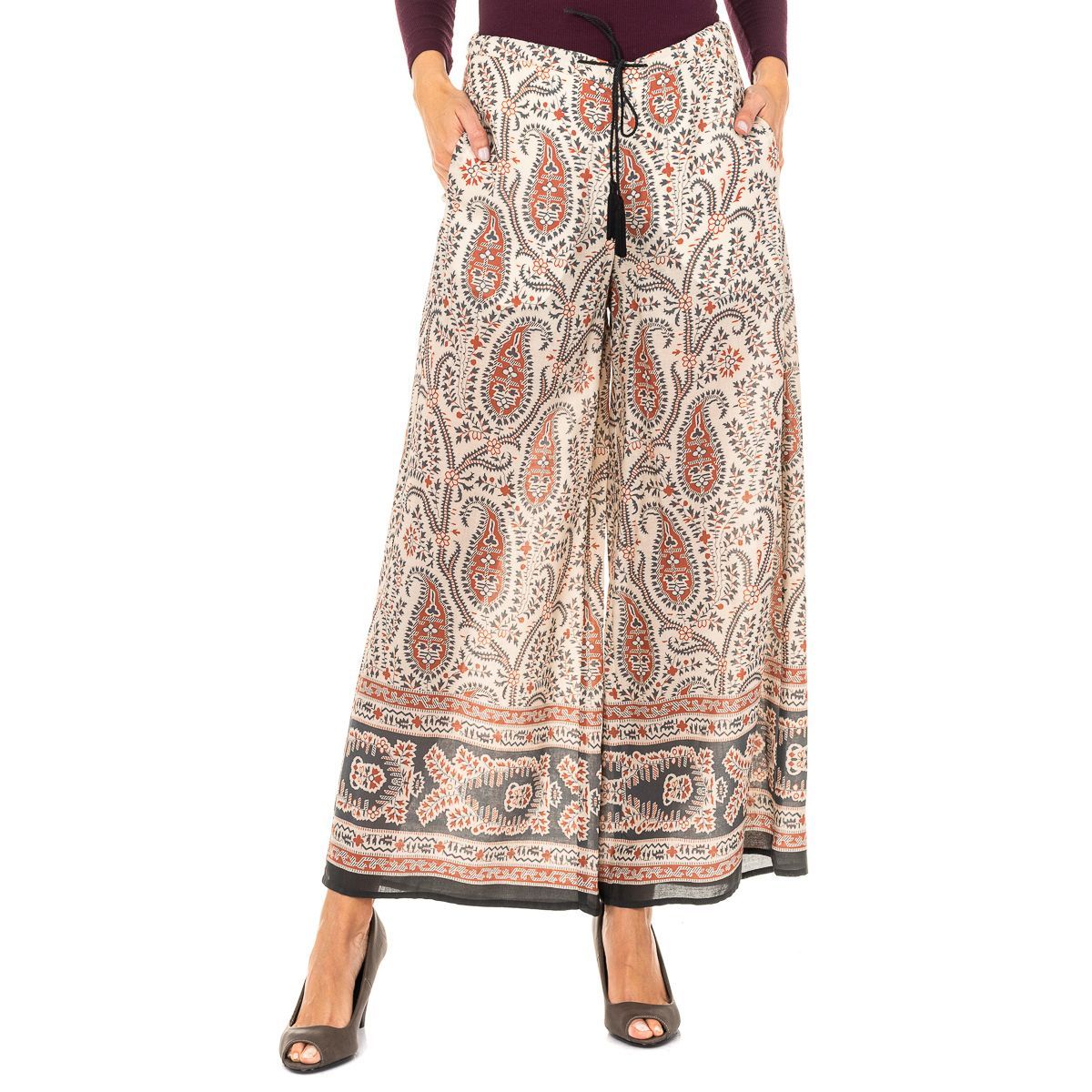 Weite Hose mit Paisley-Muster