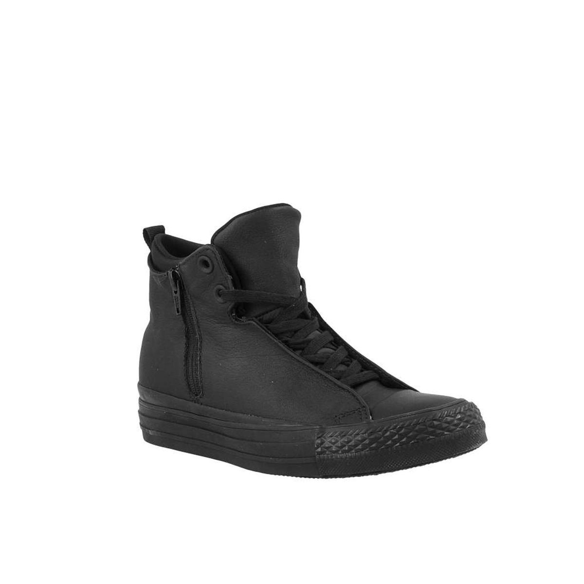 Leder High-Top Sneaker mit Reißverschluss
