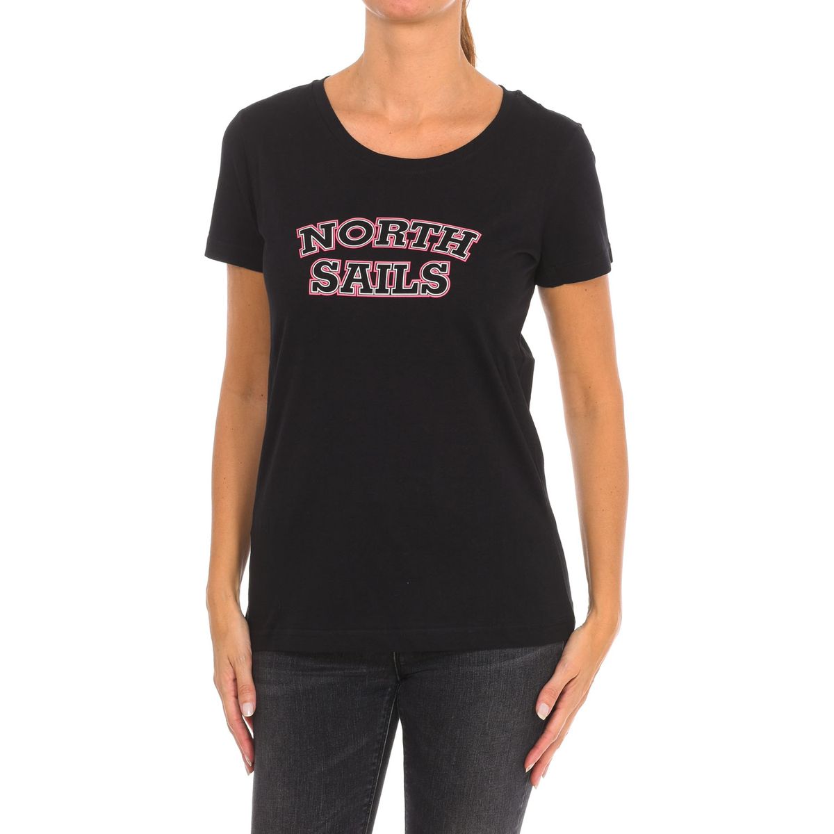 Baumwoll-Shirt mit College-Grafik-Print