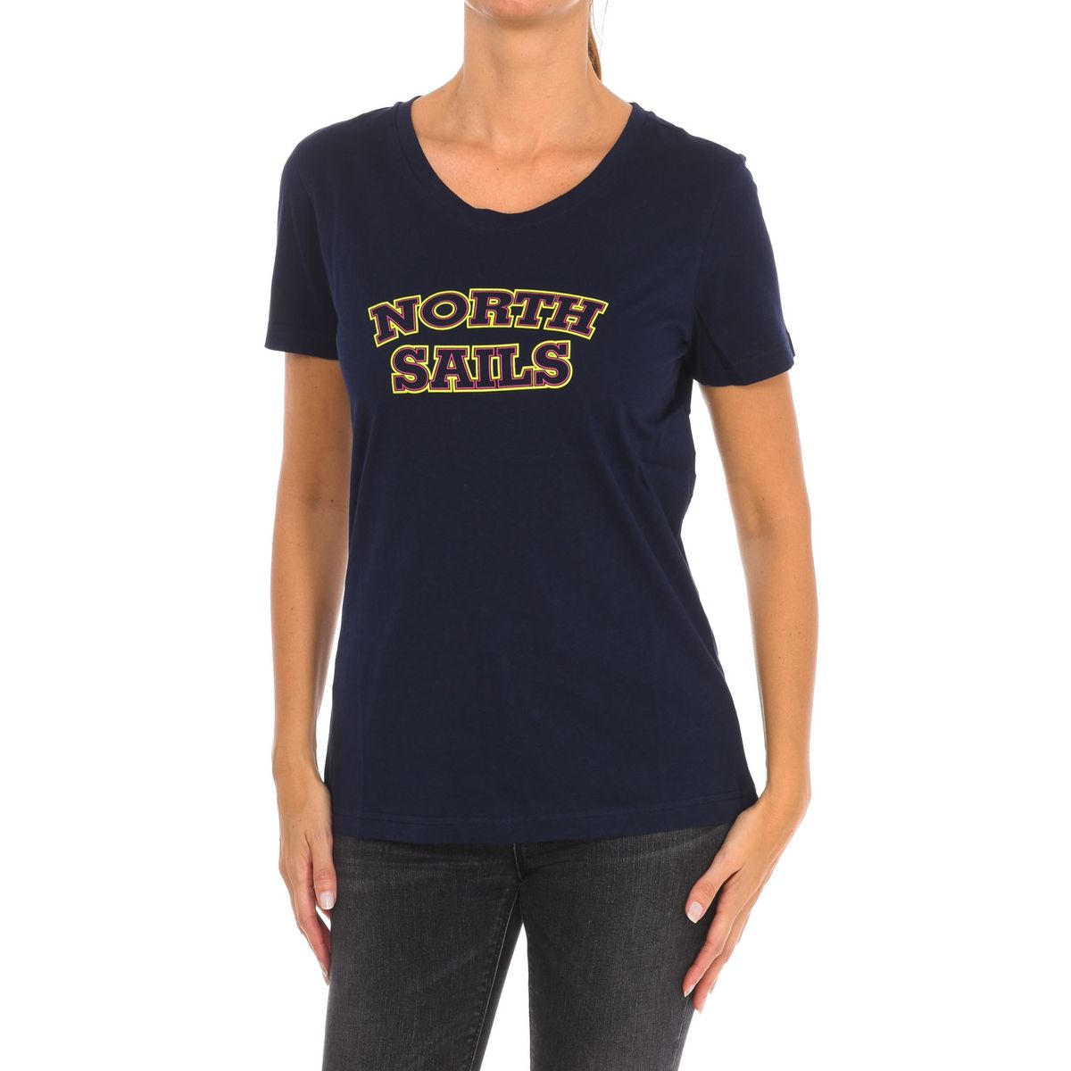 Baumwoll-Shirt mit College-Grafik-Print