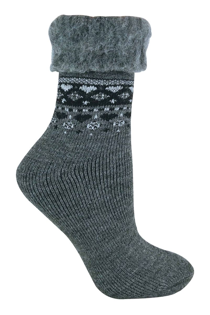 Thermo-Stricksocken mit nordischem Fairisle-Muster