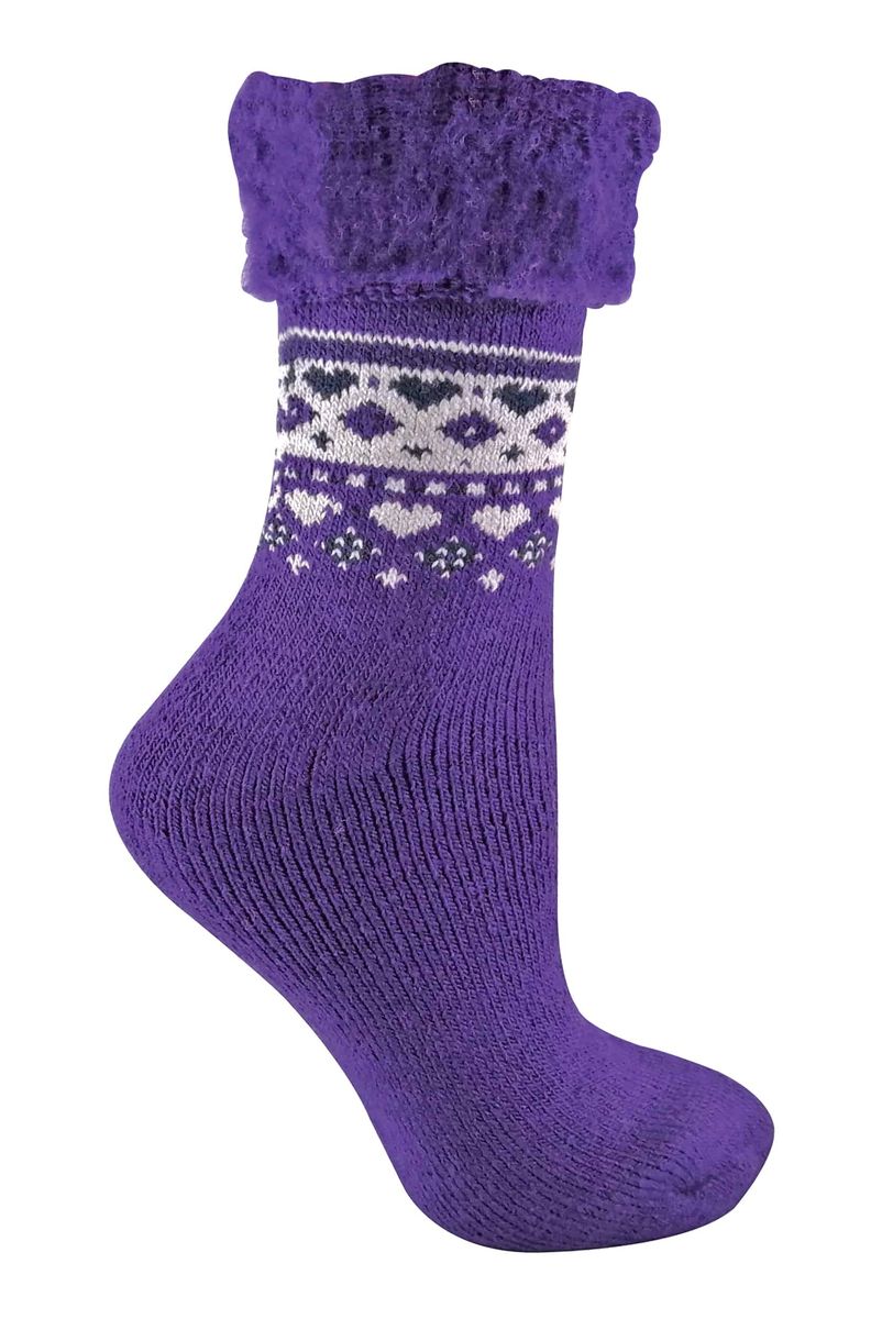 Thermo-Stricksocken mit nordischem Fairisle-Muster