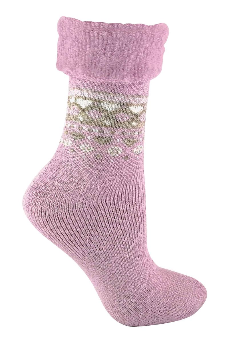 Thermo-Stricksocken mit nordischem Fairisle-Muster