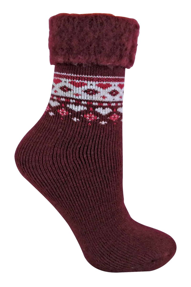 Thermo-Stricksocken mit nordischem Fairisle-Muster