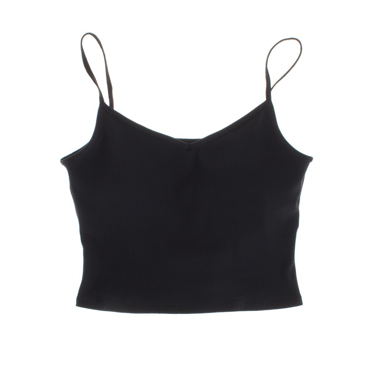 Geripptes Sporttop mit V-Ausschnitt