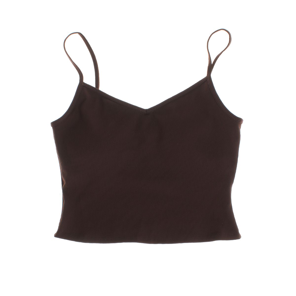 Geripptes Sporttop mit V-Ausschnitt