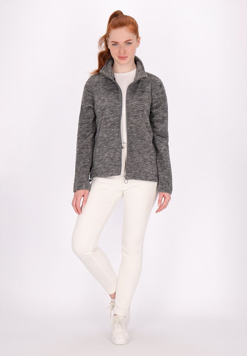 Gemütliche Melange Fleecejacke mit Reißverschluss