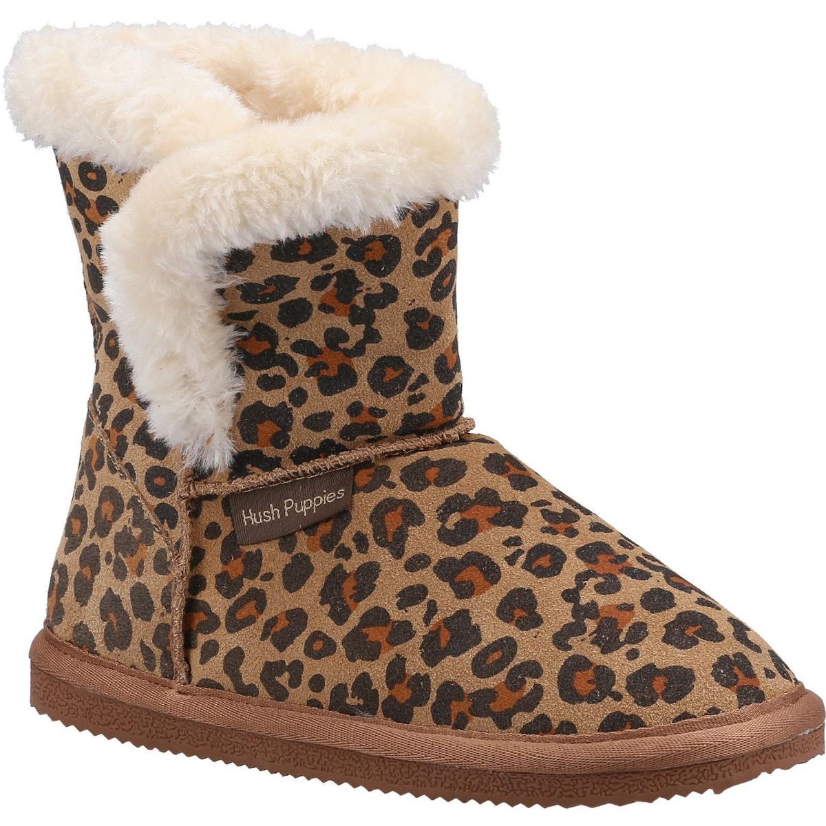 Gefütterte Stiefel mit Leopardenmuster