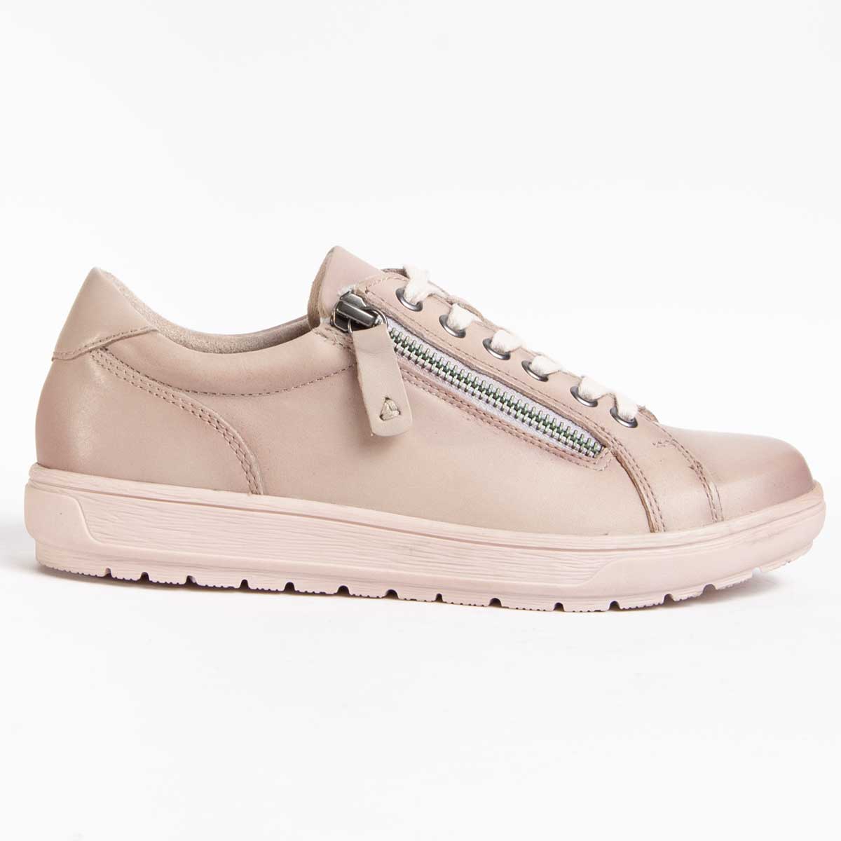 Leder-Sneaker mit seitlichem Reißverschluss