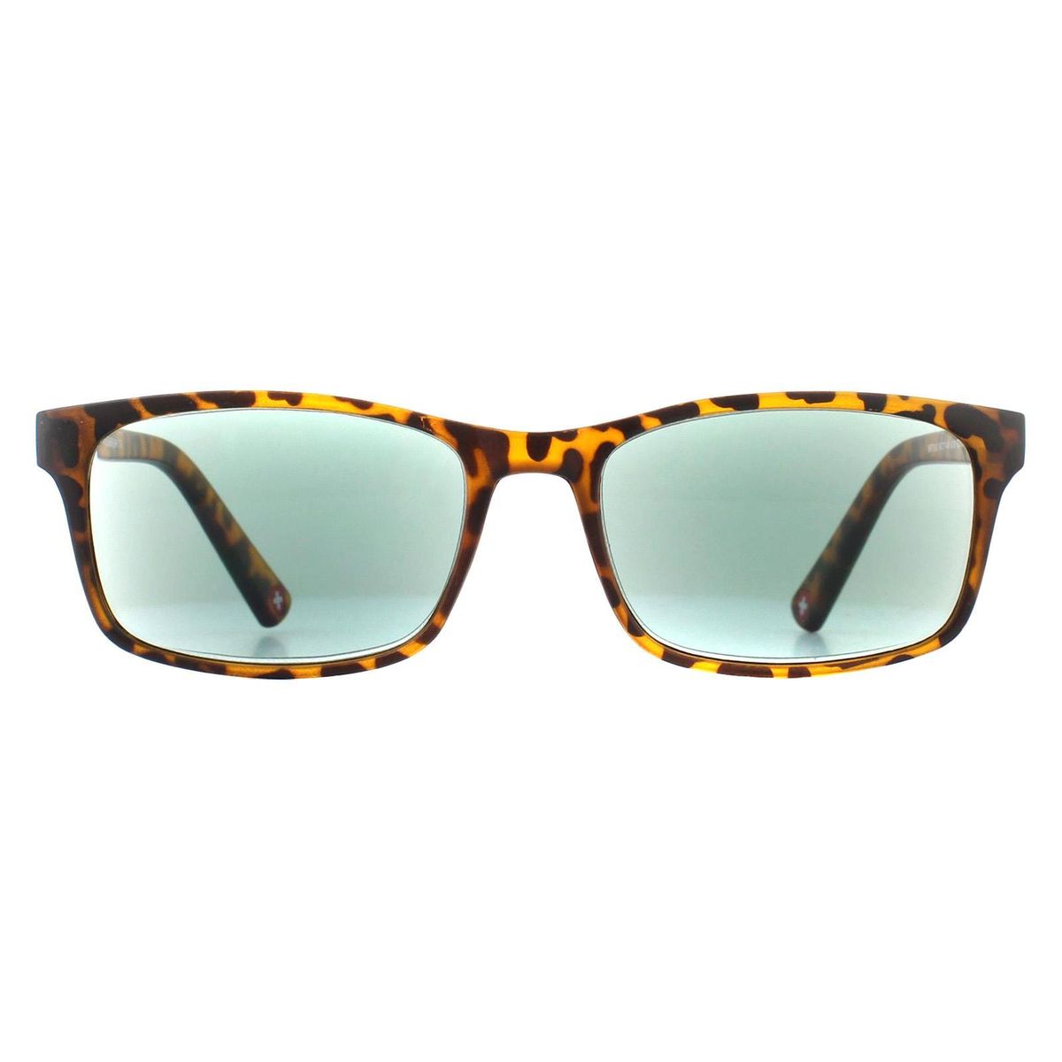 Rechteckige Lese-Sonnenbrille in Schildpatt-Optik