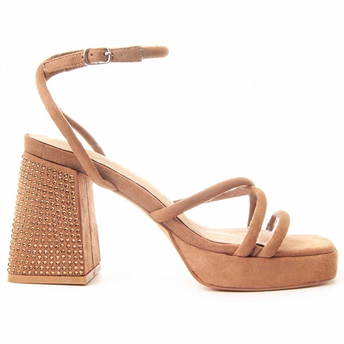 Verzierte Plateau-Sandalen mit Blockabsatz