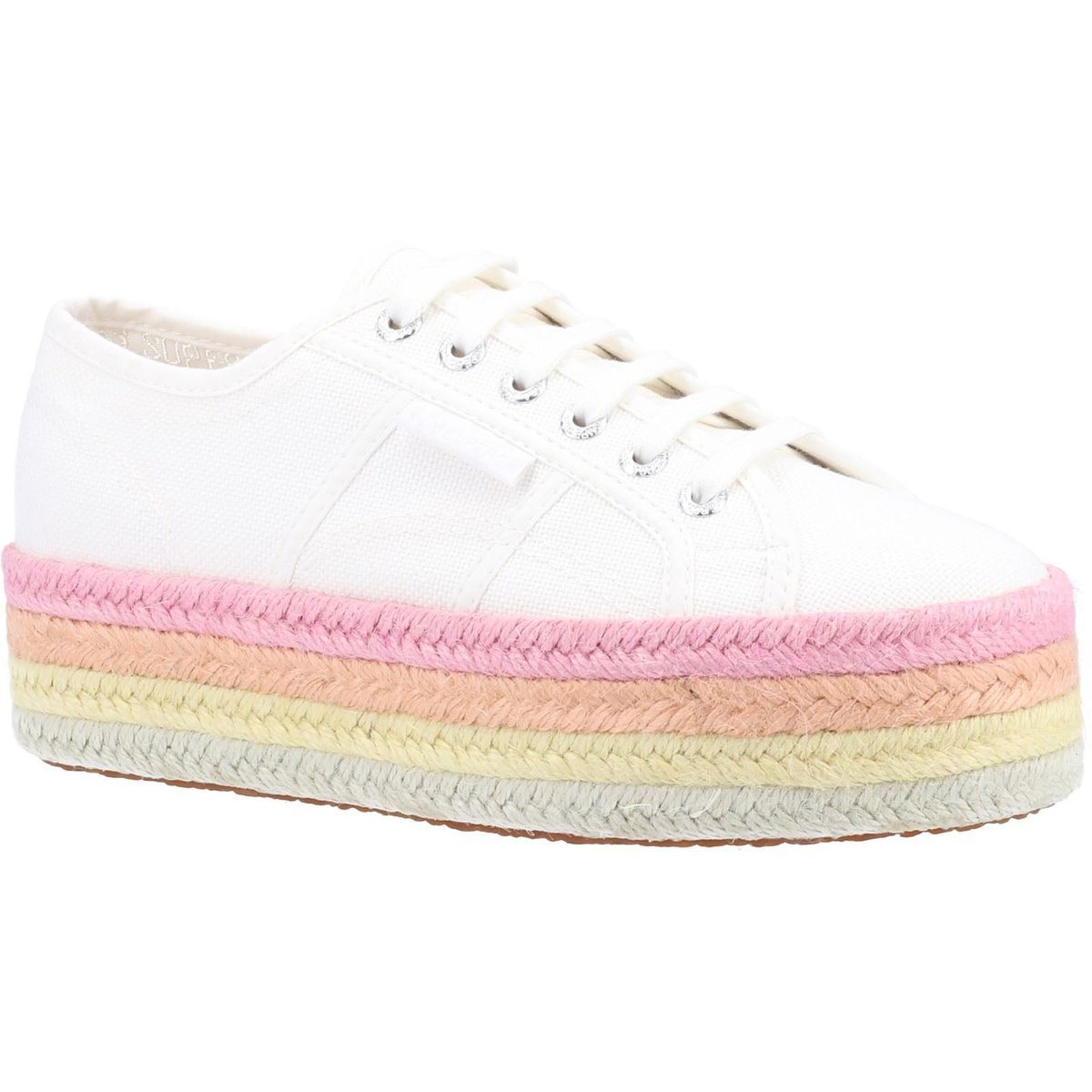 Plateau-Sneaker mit pastellfarbener Sohle