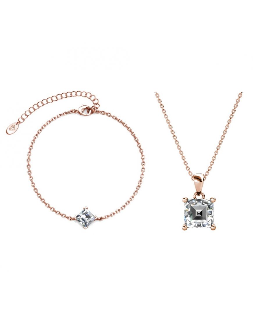 Minimalistisches Schmuckset mit Kristallen