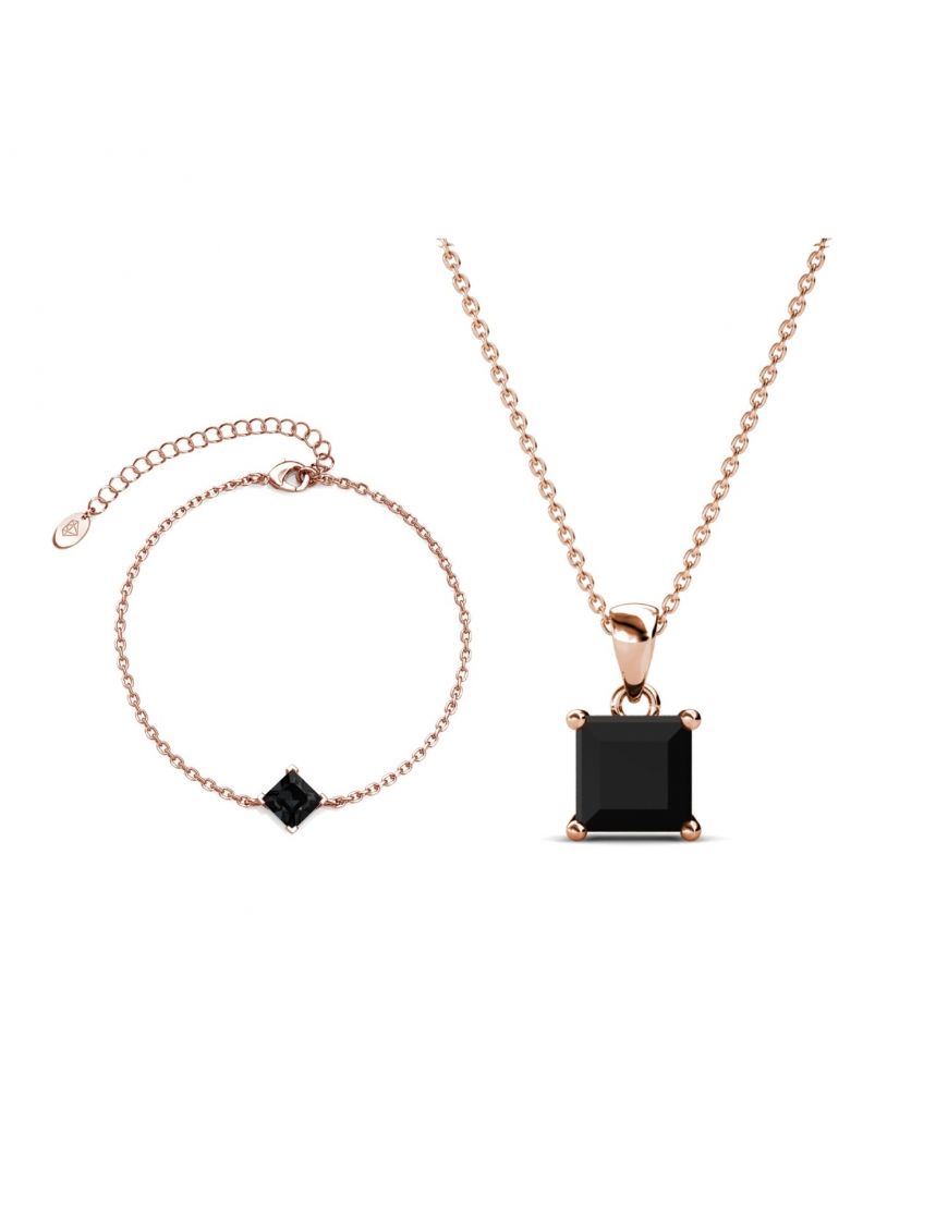 Minimalistisches Schmuckset mit Kristallen