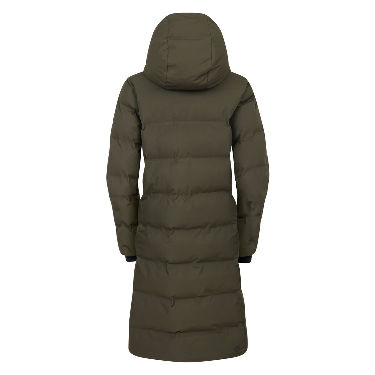Langer gesteppter Puffer-Mantel mit Kapuze