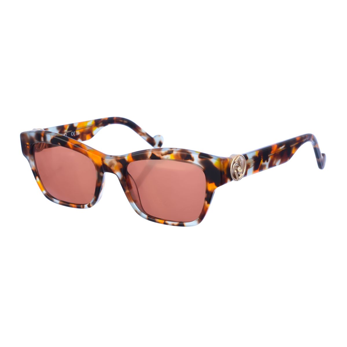 Rechteckige Sonnenbrille in Schildpatt-Optik