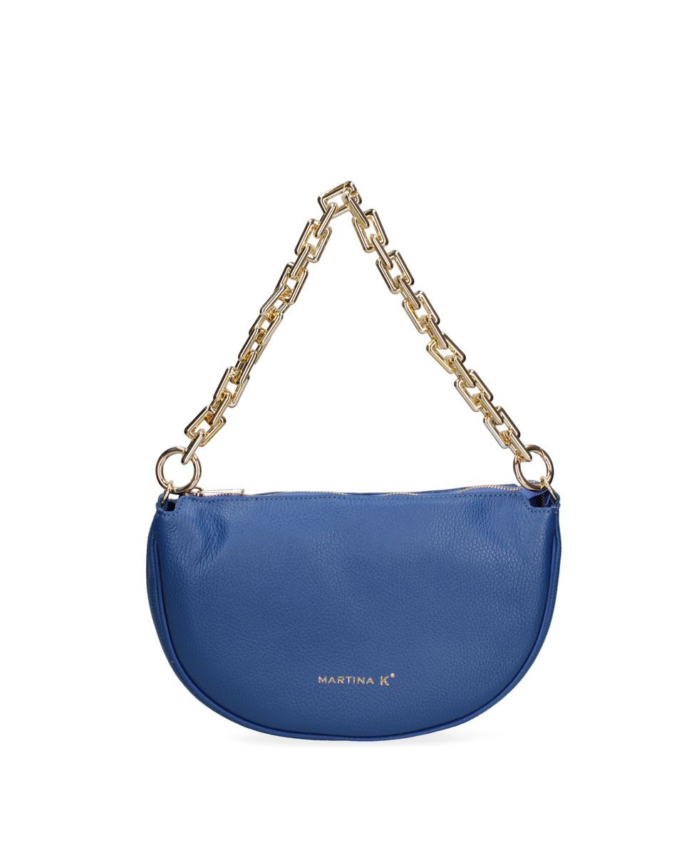 Schultertasche in Halbmondform mit Gliederkette