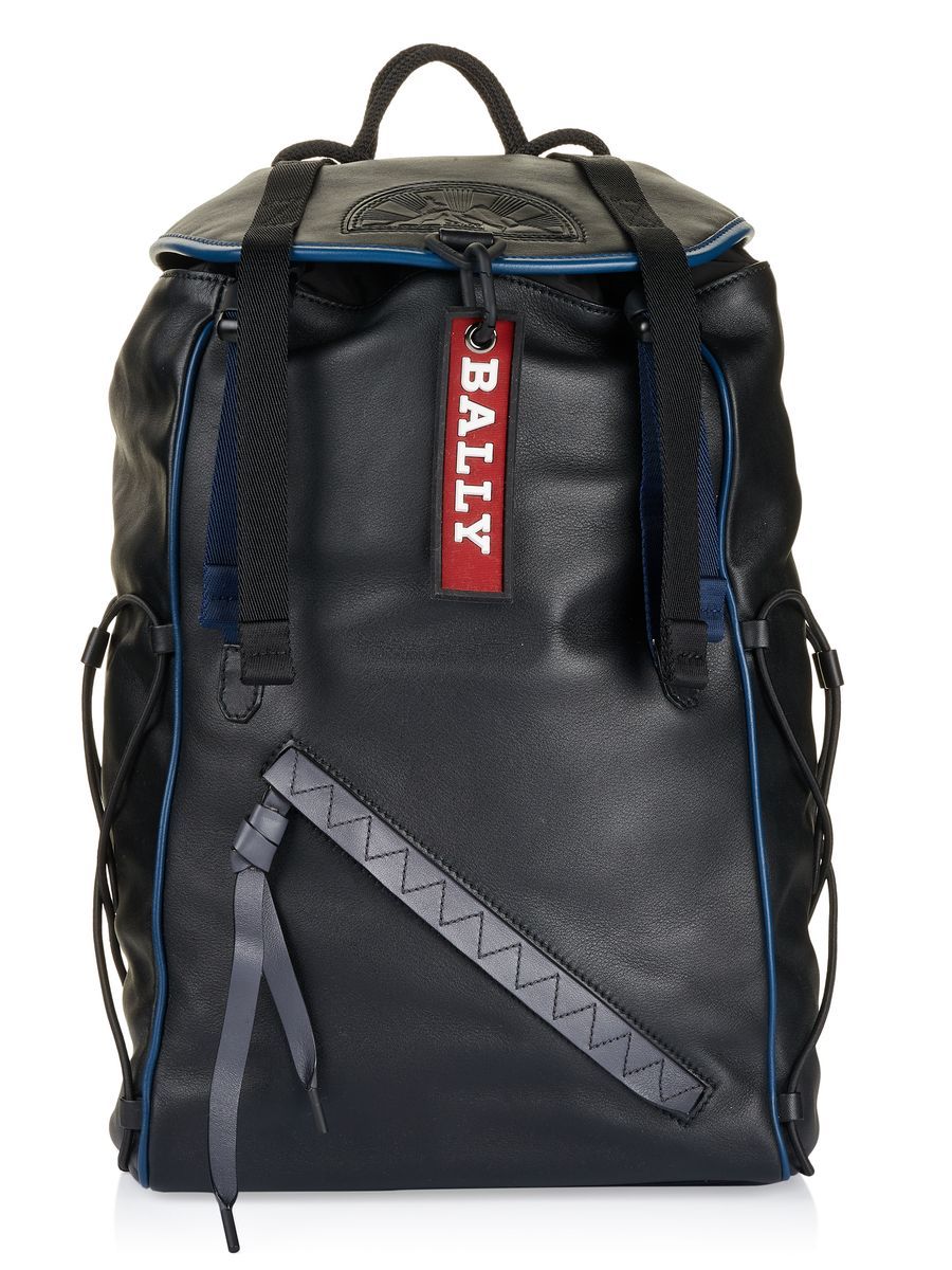 Lederrucksack mit Kontrastpaspeln