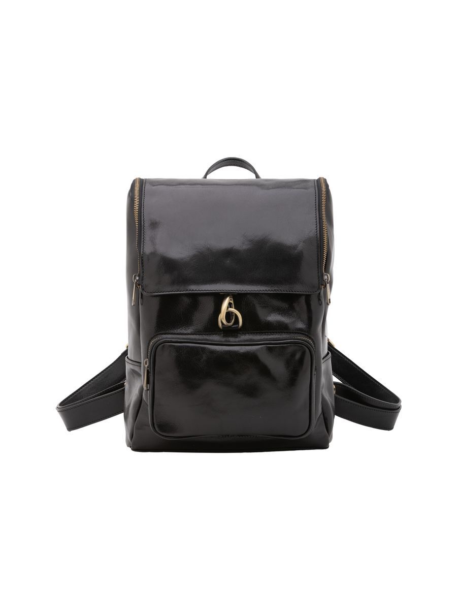 Italienischer Lederrucksack mit Klappe