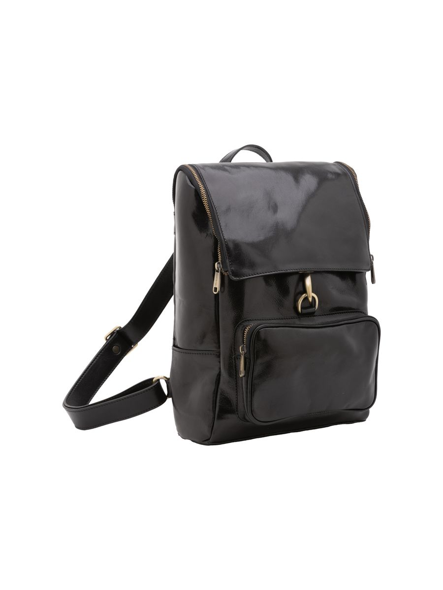Italienischer Lederrucksack mit Klappe