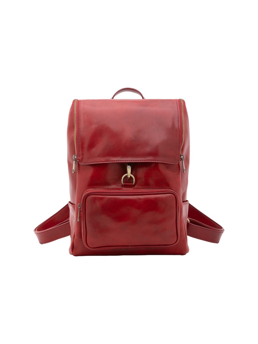 Italienischer Lederrucksack mit Klappe