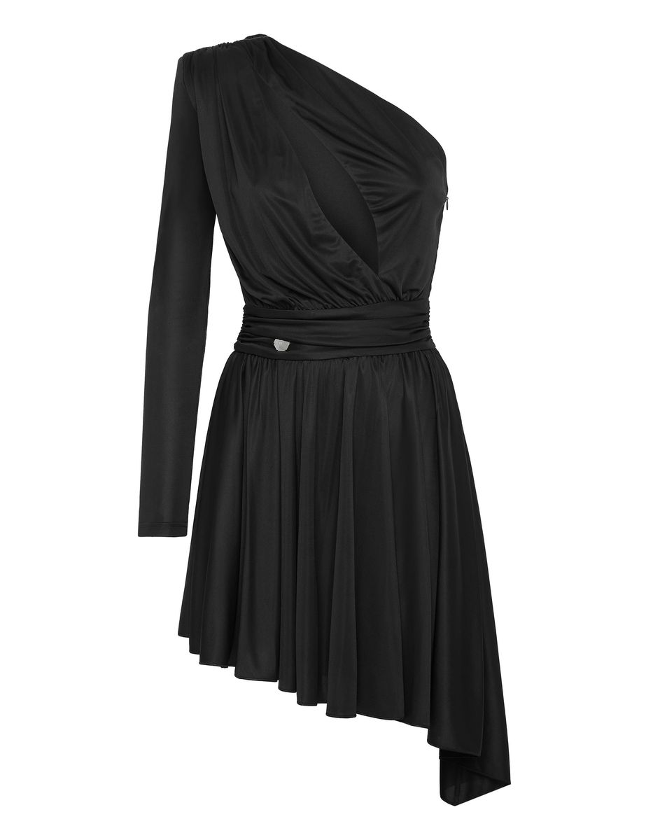 Asymmetrisches One-Shoulder-Minikleid mit Cut-out