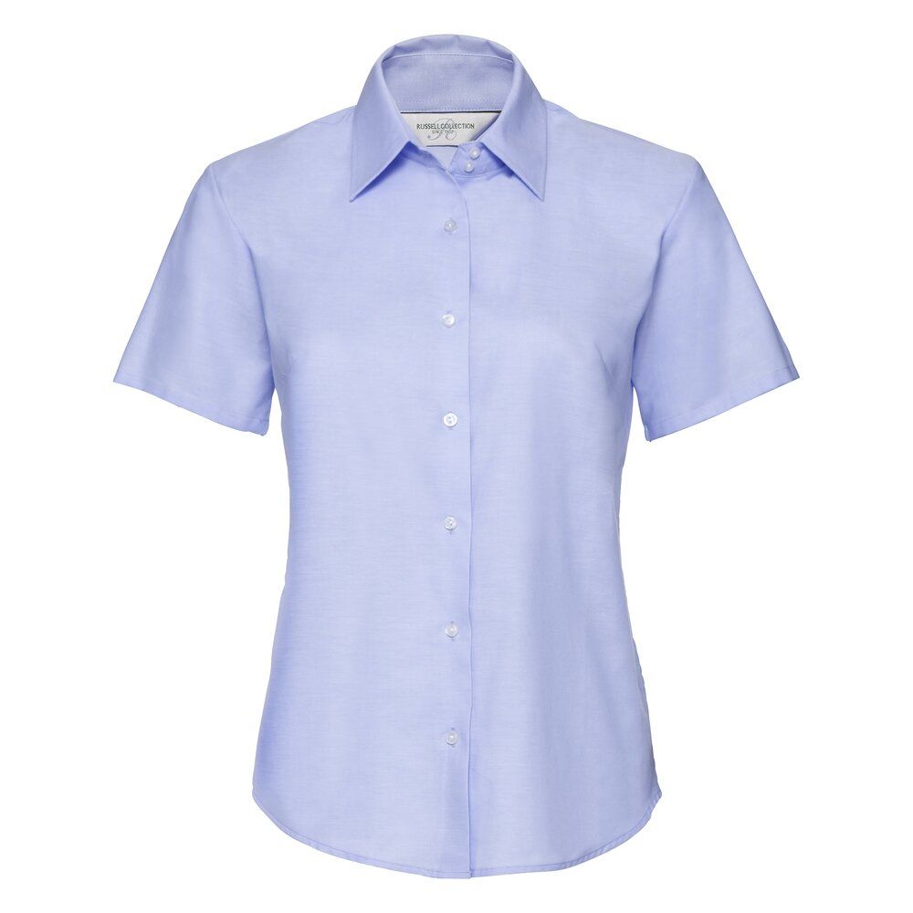 Kurzärmelige Oxford-Bluse mit Taillierung